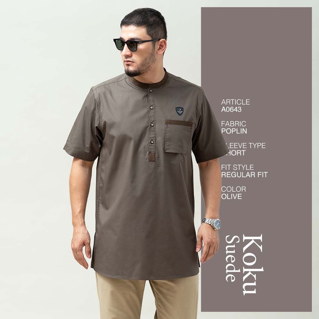 Koku Suede SAMASE | Koko Lengan Pendek | Kurta Polos