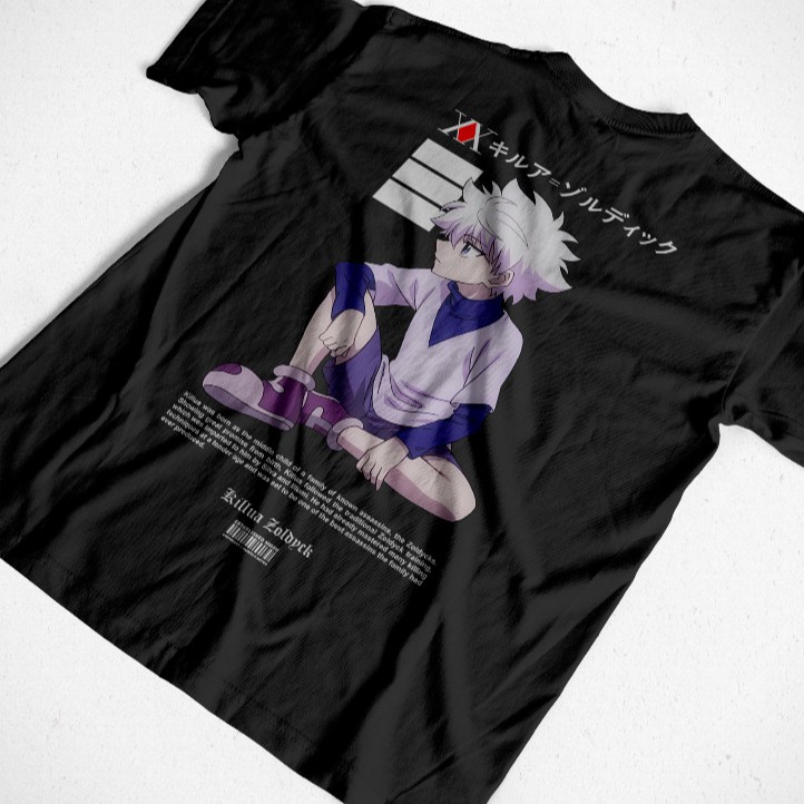 Kaos Killua Zoldyck Fear Hunter X Hunter Anime Manga Premium Unisex