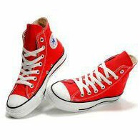 CONVERS CLASIK HIGH+BOX-MERAH PUTIH  TINFGGI