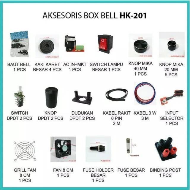 aksesories box HK 201 HK-201 HK201 BELL accesories asesoris