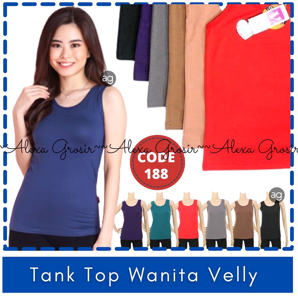 GROSIR 12 PCS Tank top wanita Tali Kecil tangtop wanita tali kecil bisa COD Velly 187 188 189