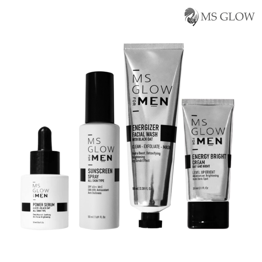 Ms Glow Men Paket Lengkap Skincare Pria Paket Pemutih Wajah Pria Glowing BPOM Original Official Shop-3