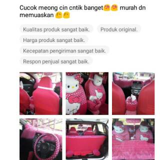 Sarung jok bantal mobil 18 in 1 hello kitty pink 2 baris Sarung jok bantal mobil 18 in 1 hello kitty pink 2 baris