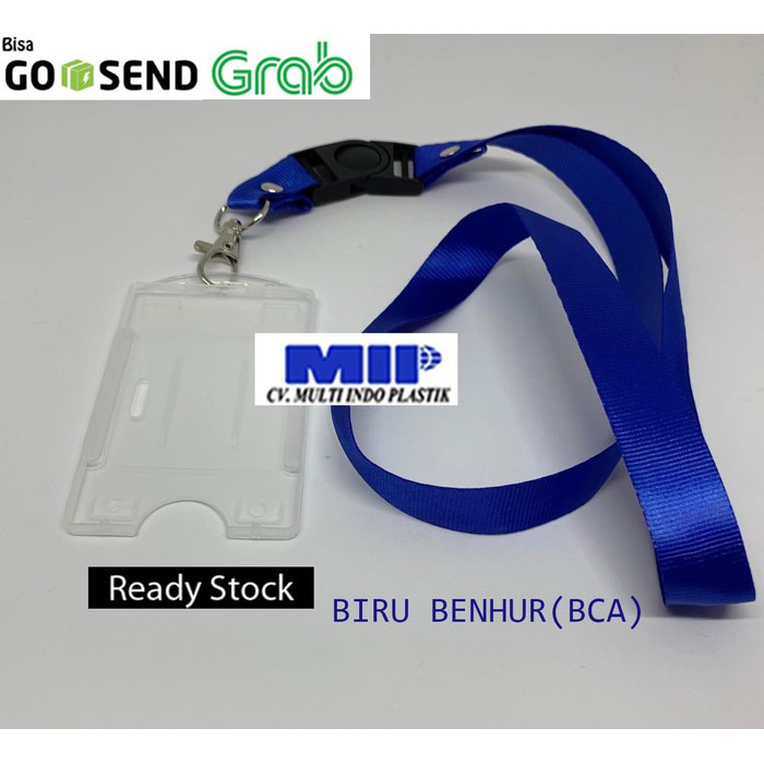 

Tali lanyard 2 cm biru/tali gantungan nametag/casing id card/id card