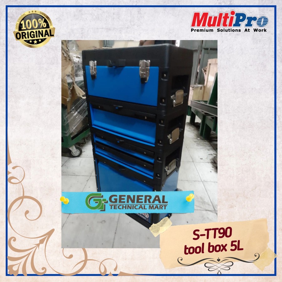 MULTIPRO toolbox trolly 5 drawer S-TT90 tool box 5 susun 5L