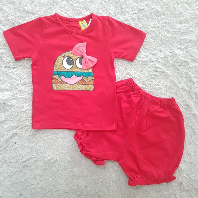 Baju bayi Hamburger Setelan Set