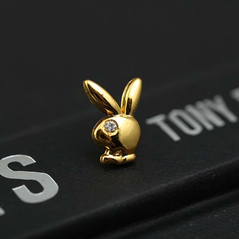 Mxbeauty Bros Kelinci Hadiah Mewah Warna Emas Warna Silver Lencana Bunny Head Kristal Pria Daster Pin