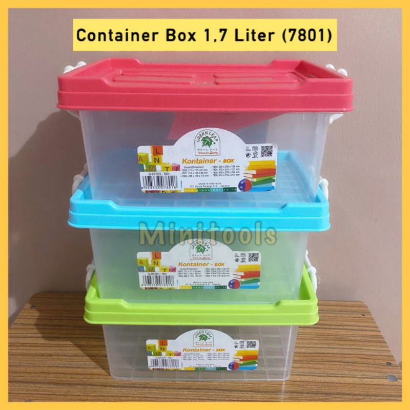 Container Box 1,7 Liter / Kotak Penyimpanan Serbaguna Masker Obat / Green Leaf 7801