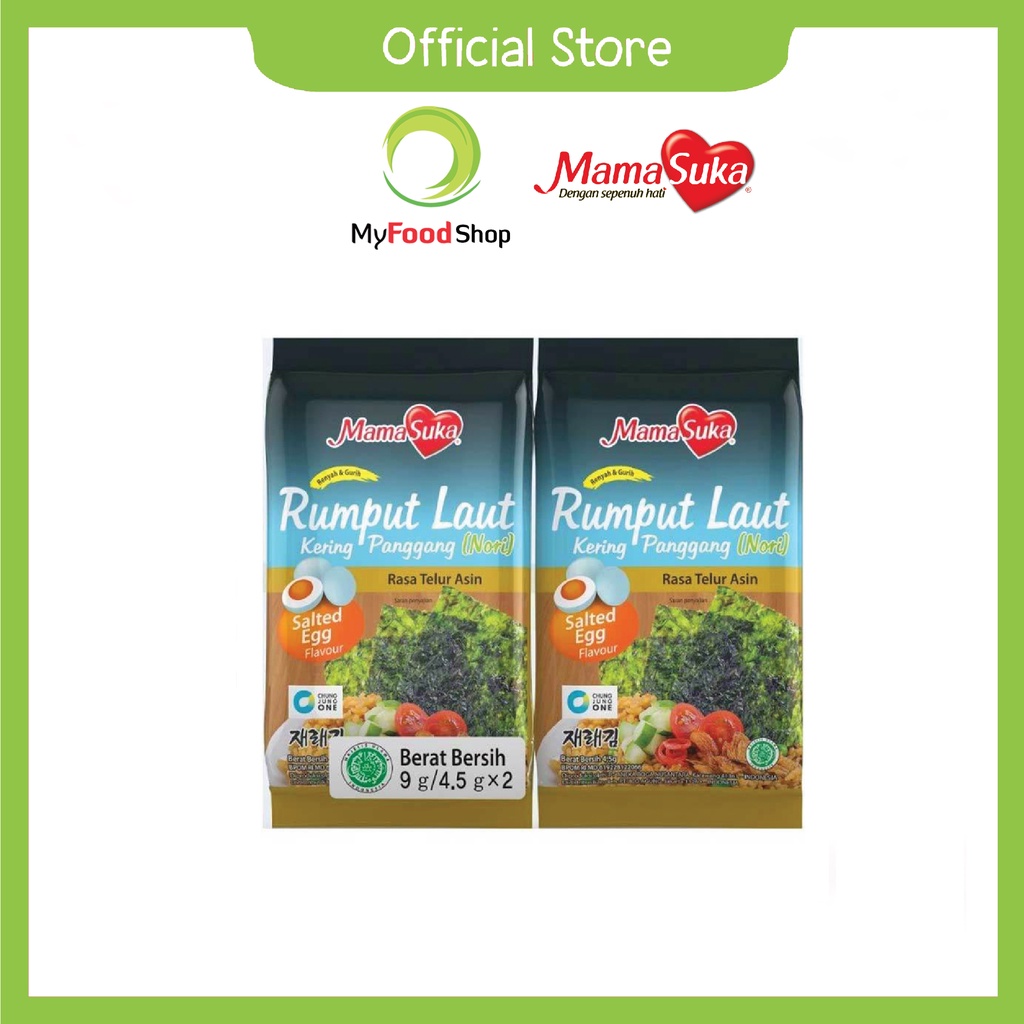 

MAMASUKA - RUMPUT LAUT PANGGANG - SALTED EGG Isi 2 @4,5 gr