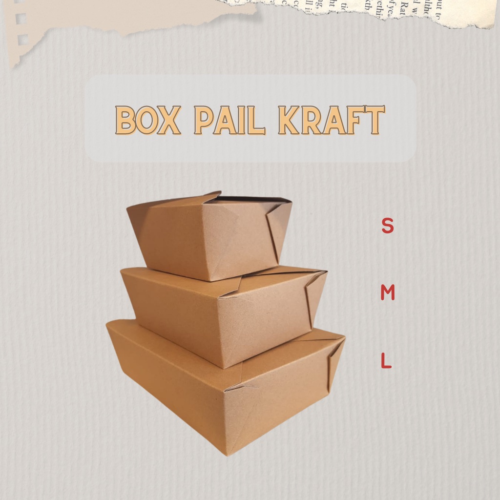 

brown kraft paper food box S M L isi 25 pcs (ecokraft)