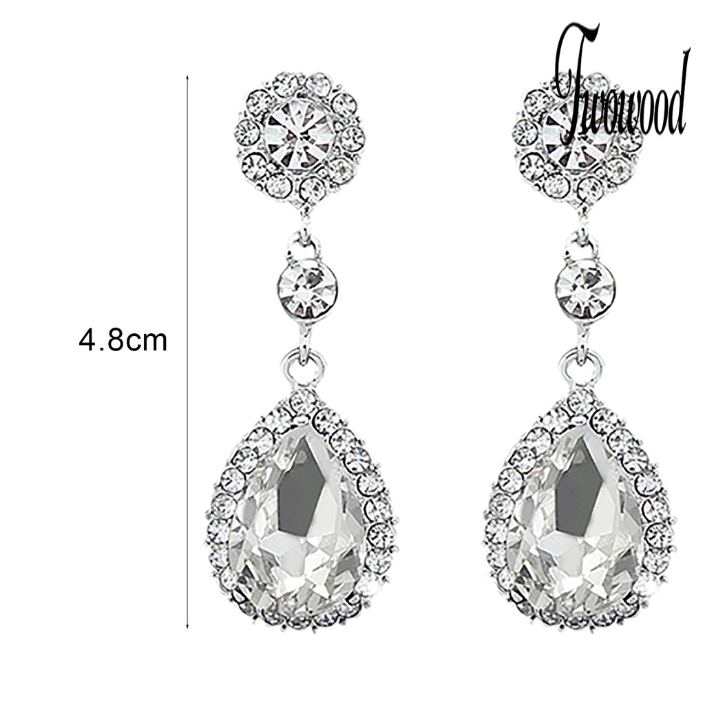 Anting Berlian Imitasi Model Water Drops Chandelier Untuk Wanita