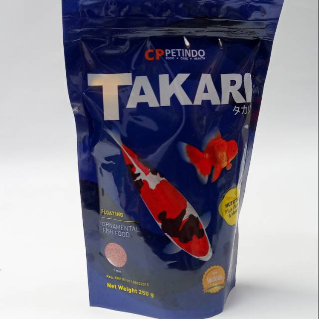 PAKAN IKAN PELLET IKAN MAKANAN IKAN TAKARI 250 gr size:1 mm Floating/Apung