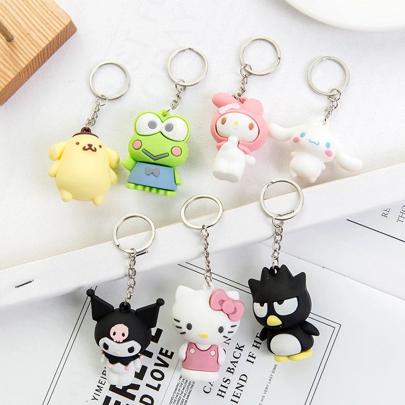 Melody Kuromi Keychain Pendant Cartoon Doll Ornaments Epoxy Pudding Dog Frog Melody Cute Toy Gift