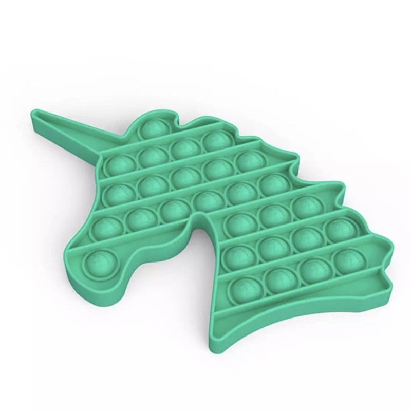 Mainan Fidget Pop It Toys Anak TERMURAH UNICORN AMONG US CRAB LOBSTER-Unicorn HIJAU