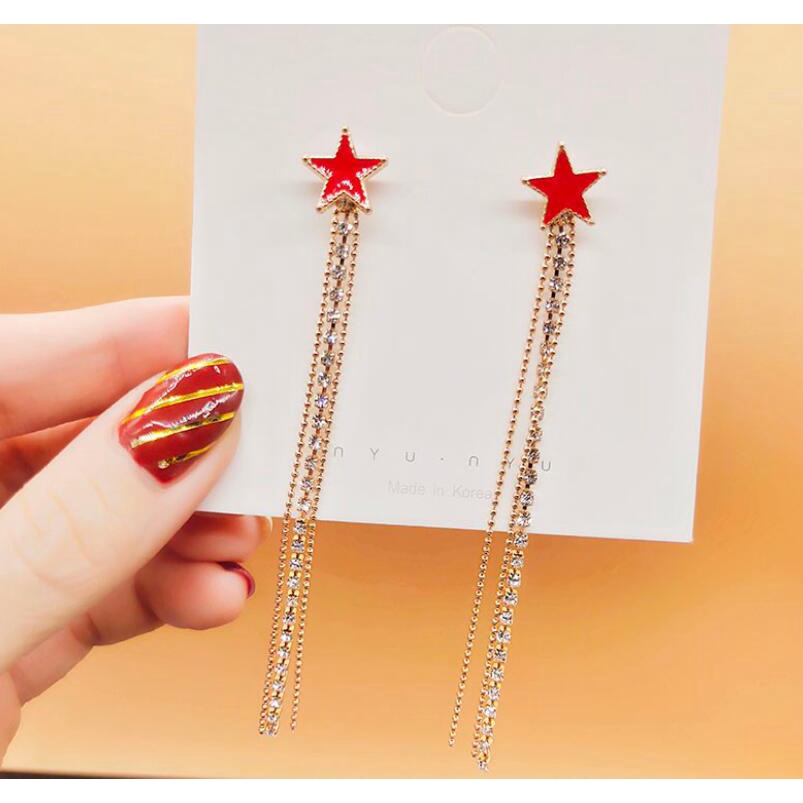 Vintage rumbai anting-anting 925 jarum perak baru fashion Korea anggun online influencer fashion pan