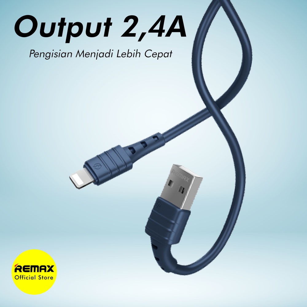 Remax RC-179I Zeron Kabel Data Lightning 2.4A Fast Charging Cable USB Charger Original Garansi Resmi