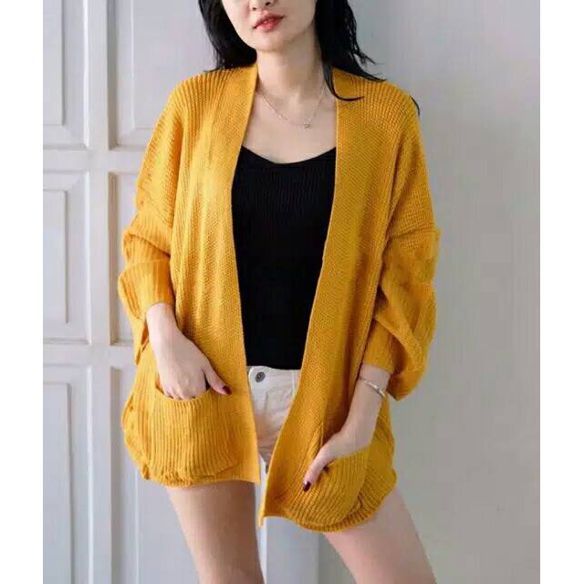 SHAKER CARDIGAN KNIT | DEANDRA OVERSIZE CARDIGAN RAJUT | KARDIGAN RAJUT MURAH | OUTER RAJUT MURAH