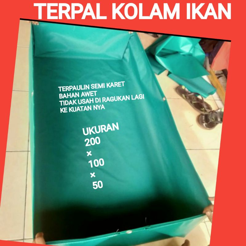 iNstansday- TERPAL KOLAM IKAN 20010050 BAHAN TERPAULIN SEMI KARET KUAT BER KUALITAS TERPAL KOLAM