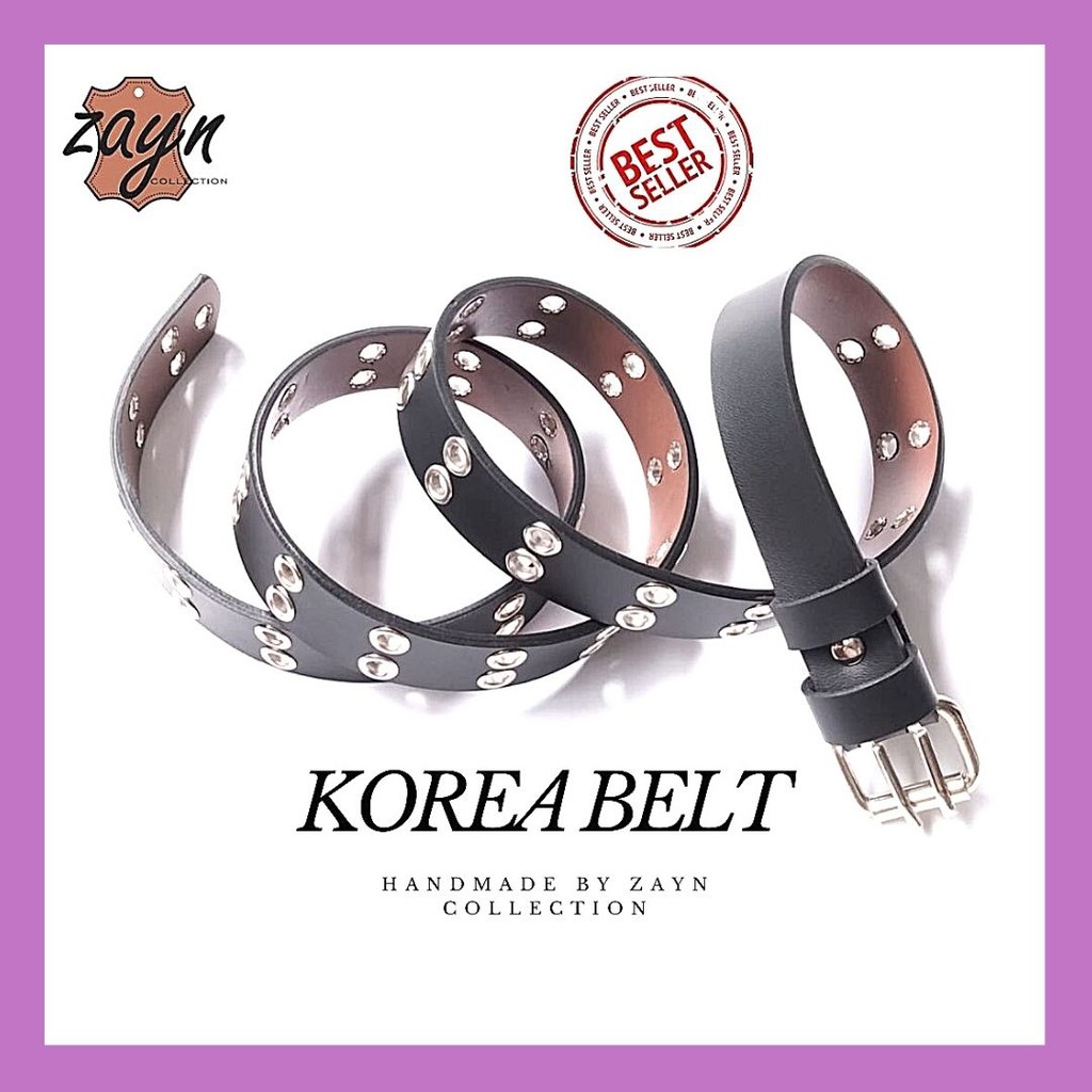 Ikat Pinggang Wanita Ring Belt Korea Fashion Double Eyelet Ukuran Panjang Gesper Cewek Panjang