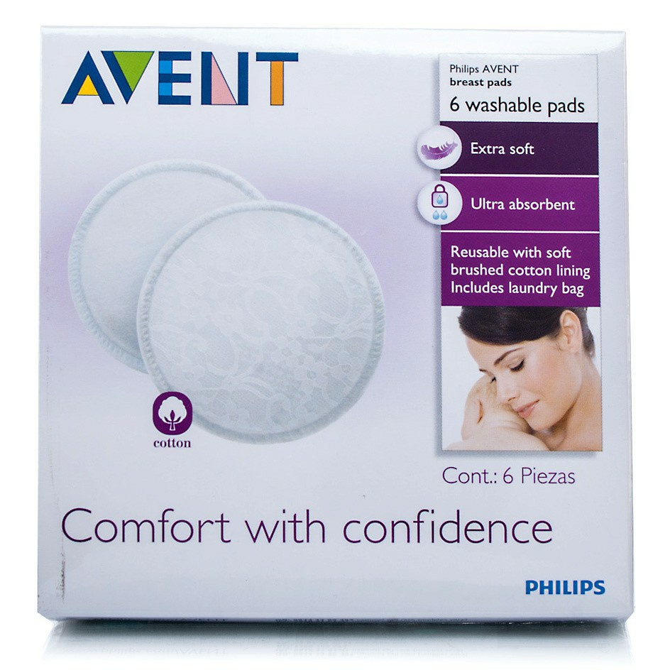 Avent Washable BREAST PADS isi 6Pcs (bisa dicuci) - 5012909005418