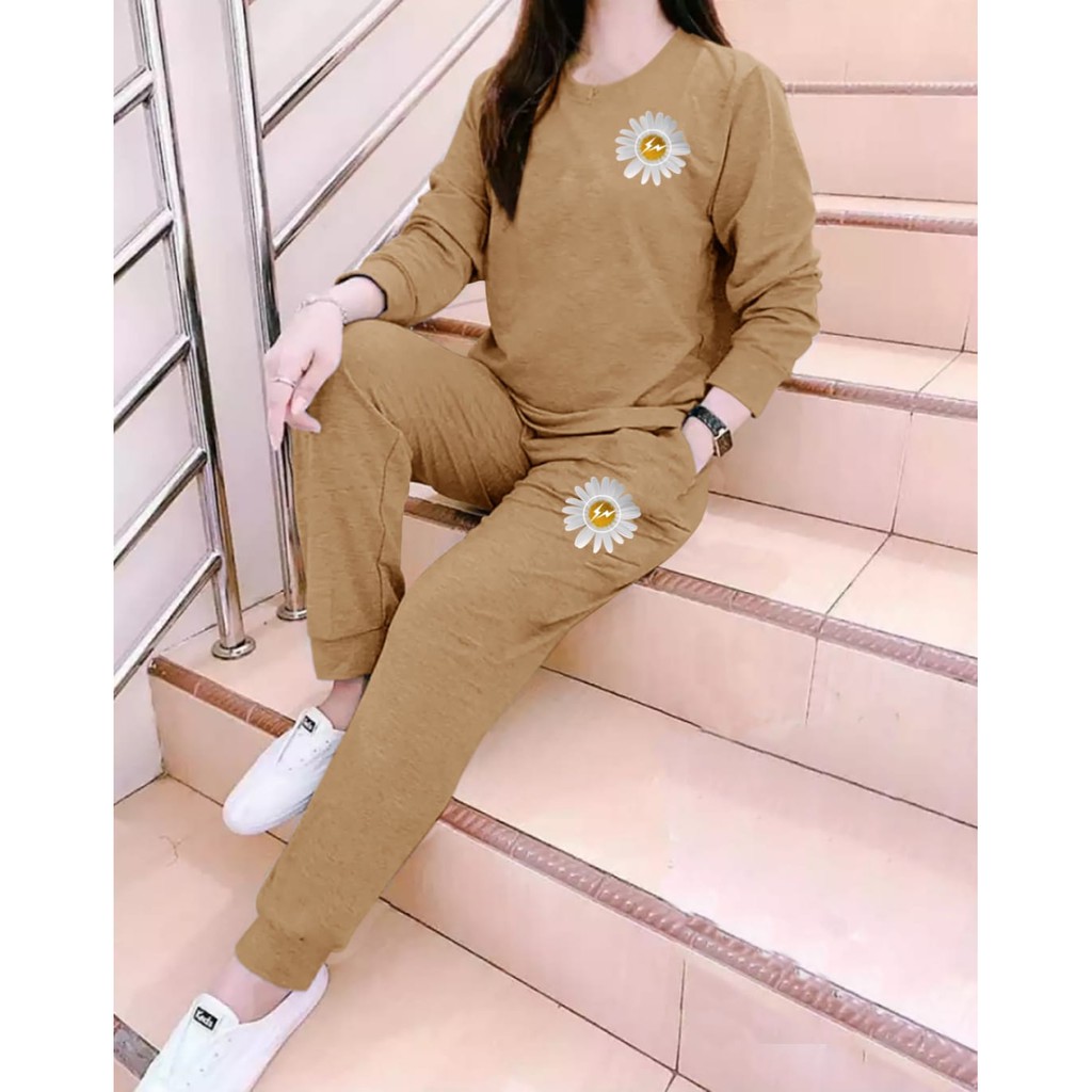 BISA COD / ALIPIO FASHION - SETELAN GIRL SUNFLOWER / fashiin wanita / atasan / jogger / terbaru