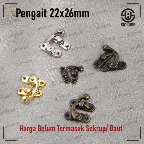 Kunci Pengait Box 22x26 mm Gembok Box Kuncian Kotak Mahar Seserahan Perhiasan Gold Silver Antik