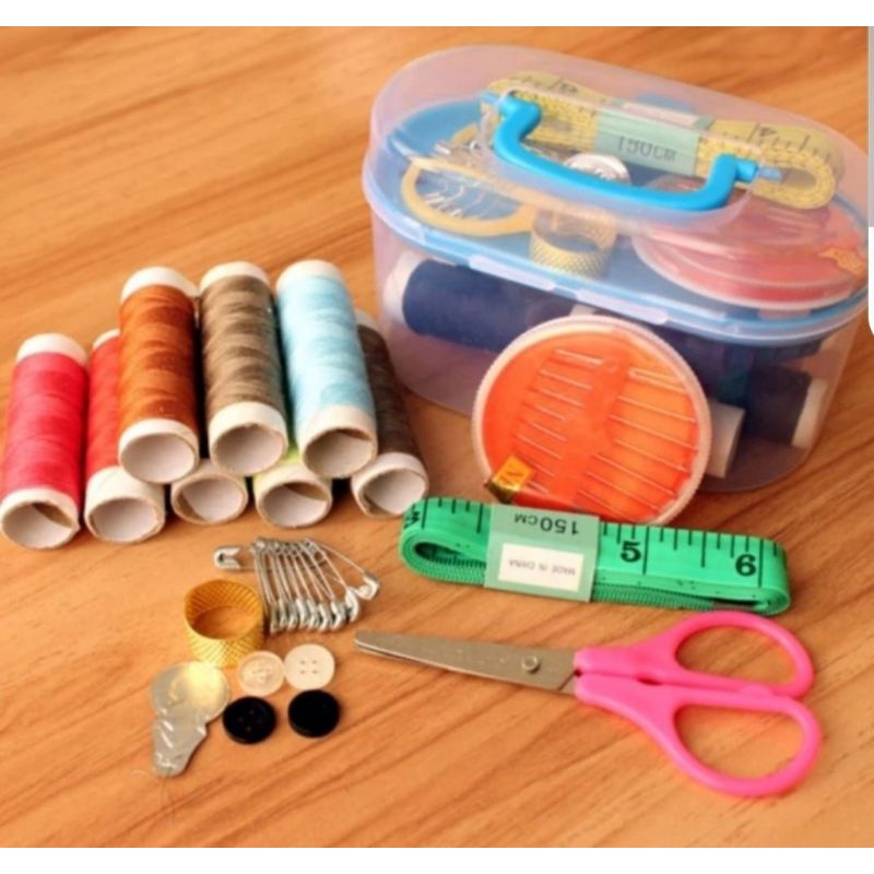 Set Alat Jahit Benang Jarum Gunting Sewing Kit Peralatan Menjahit Perlengkapan Jahit