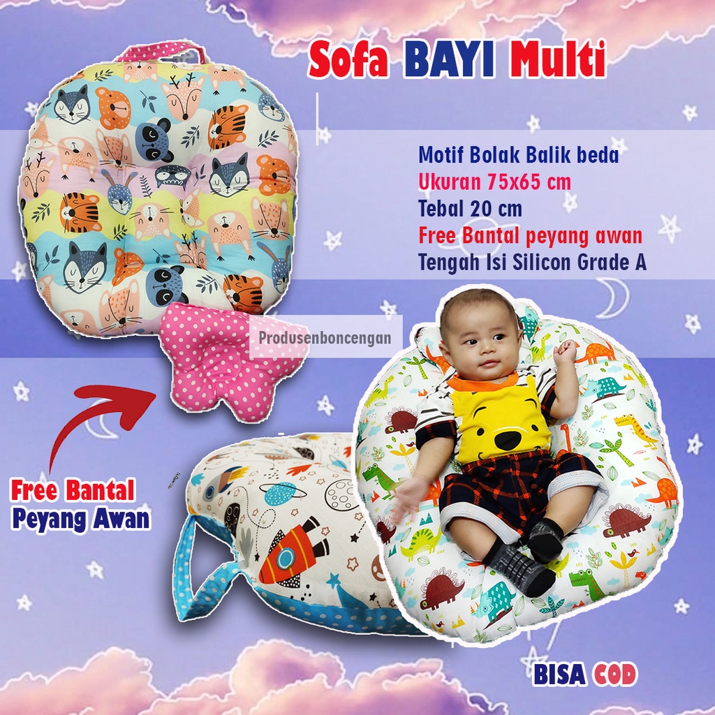 Sofa Bayi New Born Sofa Bayi Jumbo Sofa Bayi Multifungsi Sofa Bayi Besar Sofa Baby Belajar Duduk Free Bantal Peyang