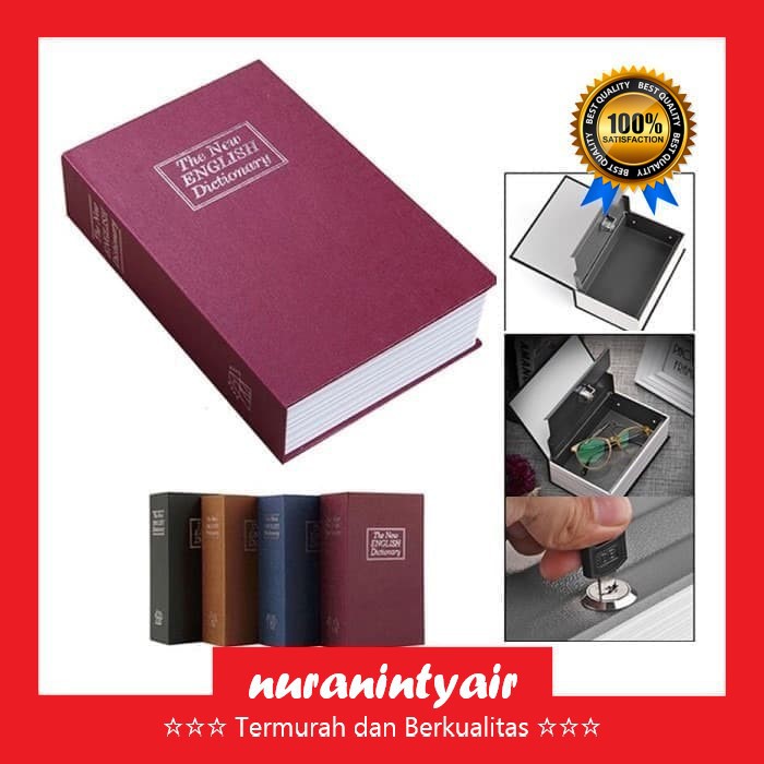 Brankas Buku Ukuran M 24.4x15.8x5.5cm Kunci Gembok Box Storage Book