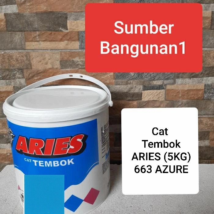 Cat Tembok ARIES 5kg 663 AZURE cat dinding murah warna biru 5 kg
