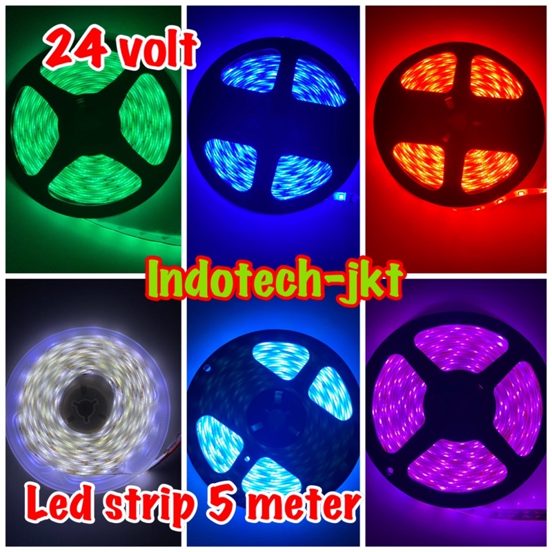 Lampu Led Strip Truk Bis 24 volt 5 meter mata Led 3528