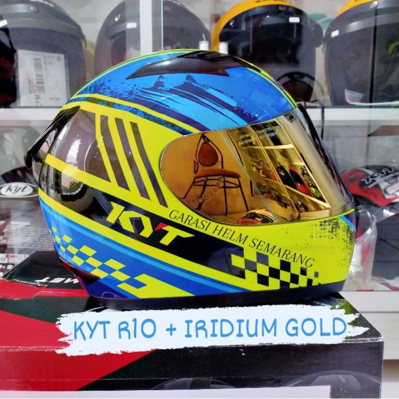 KYT R10 SERI 4 PAKET GANTENG IRIDIUM GOLD