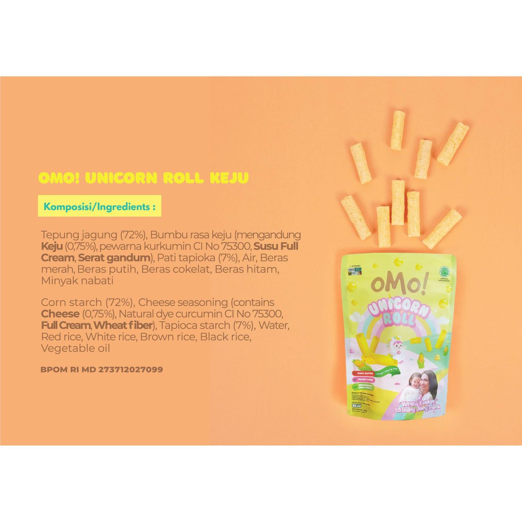 OMO! Healthy Snack Unicorn Roll / Snack Sehat Cemilan Anak Bayi