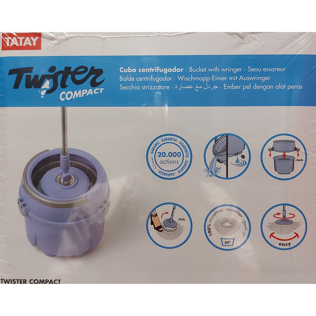 ALAT PEL PUTAR TATAY / MOP BUCKET TWISTER BLUE / SET PEL COMPACT 13L