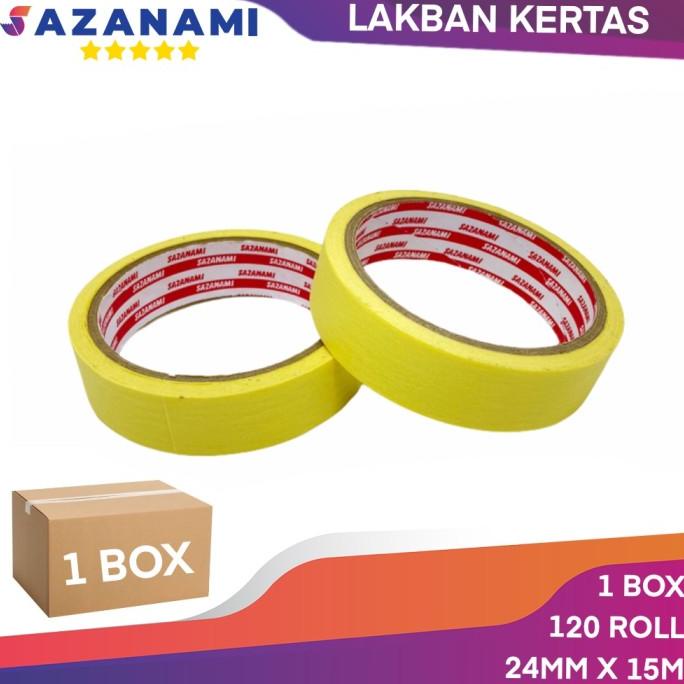 

Promo 1 Box Masking Tape 1" Inch X 15M Sazanami Isolasi Lakban Kertas Termurah