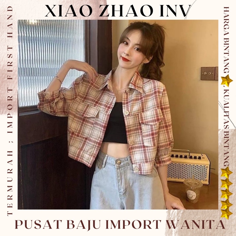 Atasan Baju Blouse Lengan Pendek Nicole Daisy Crop Top Blus Sabrina Wanita Puff Motif Bunga Daisy Ga