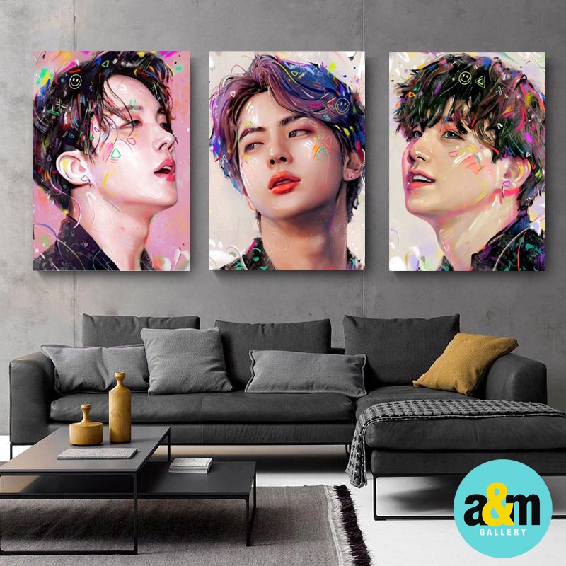 Poster Kayu BTS AESTHETIC JIN RM SUGA JUNGKOOK J-HOPE JIMIN V I Hiasan Dinding Dekorasi Kamar I Poster Kayu K-POP Dekorasi Kamar - A&amp;M