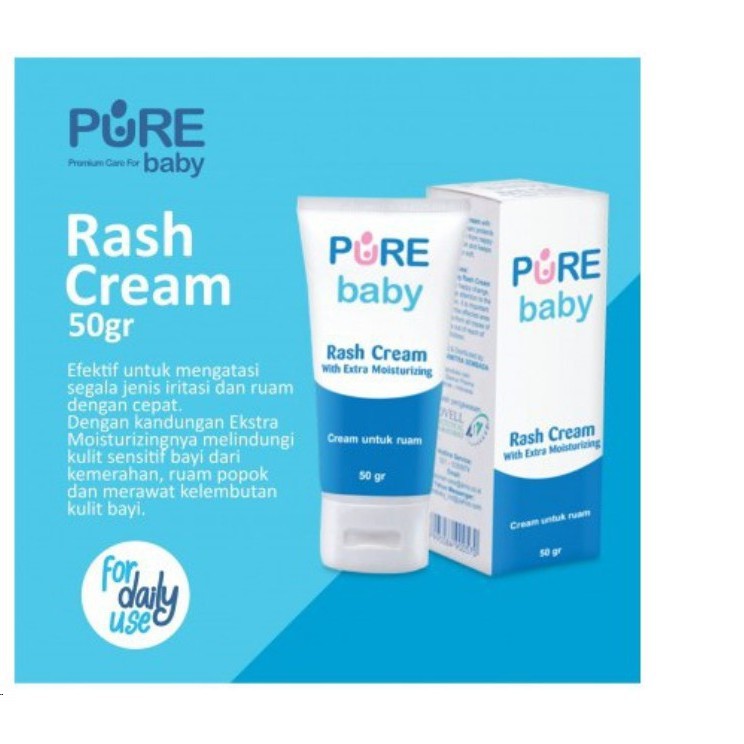 Pure Baby Rash Cream With Extra Moisturizing Ruam Bayi 50 Gr