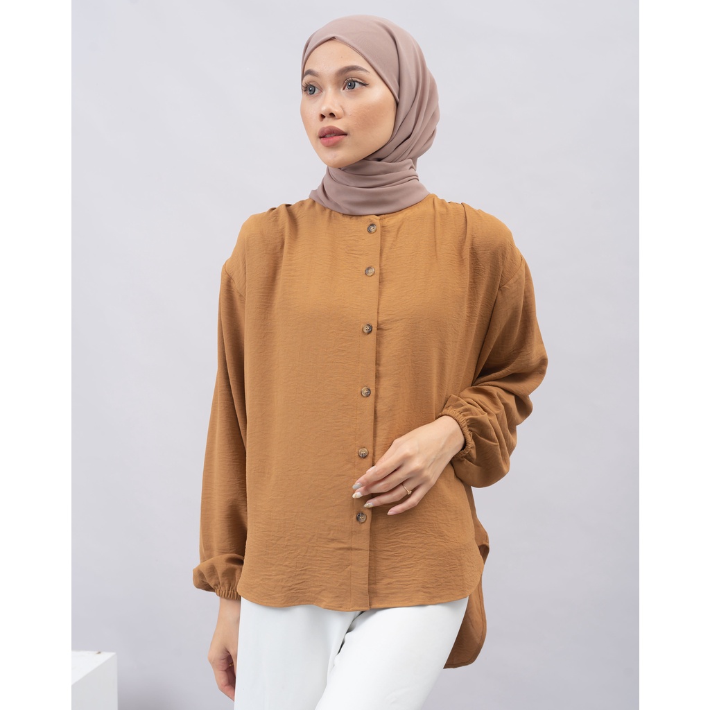 KEMEJA BLOUSE OBLONG YUMNA KATUN AIRFLOW POLOS PREMIUM SHIRT B592