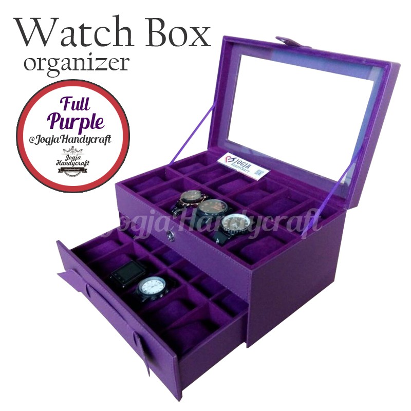 Purple Watch Box For 24 Watches / Kotak Tempat Jam Tangan Isi 24