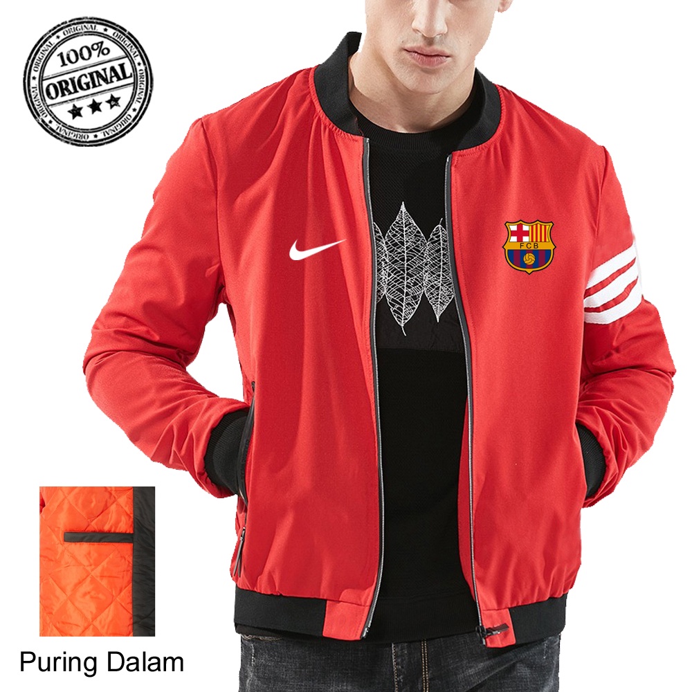 BARCA LOGO TERBAIK JAKET BOMBER PRIA TERBARU/ JAKET PRIA BOMBER CASUAL / JAKET BOMBER PRIA DEWASA