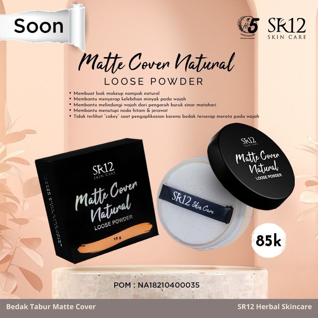 Loose Powder Matte Cover Natural SR12 Bedak Tabur Memberikan Efek Look Makeup Natural Anti Sinar UV