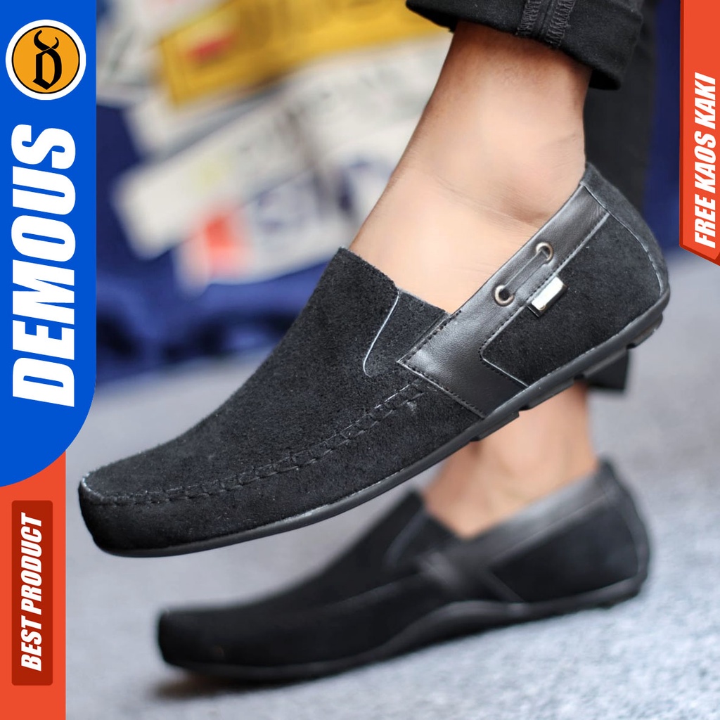 DEMOUS ASTA Sepatu Slip On Casual Slop Kasual Kulit