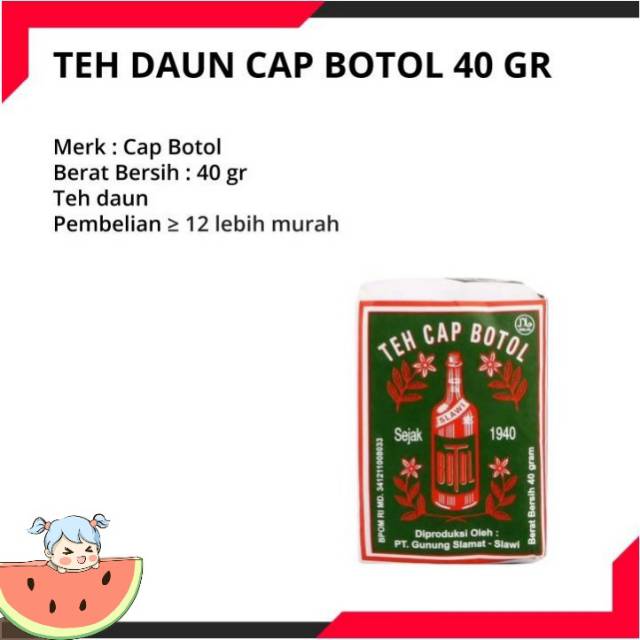 

TEH CAP BOTOL IJO 1PAK 10PCS