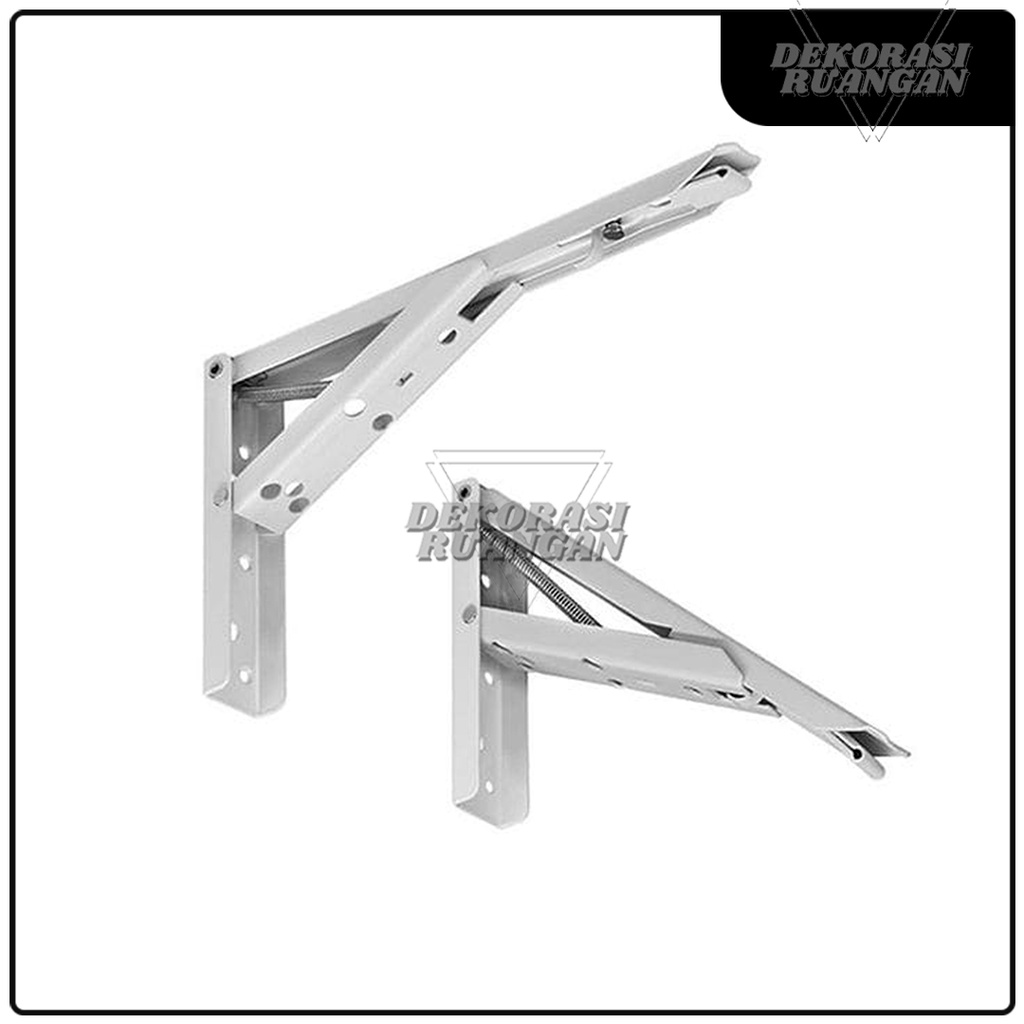 Siku Lipat Meja Dinding Besi Bracket Engsel Lipat 30cm Ambalan Penyangga Papan