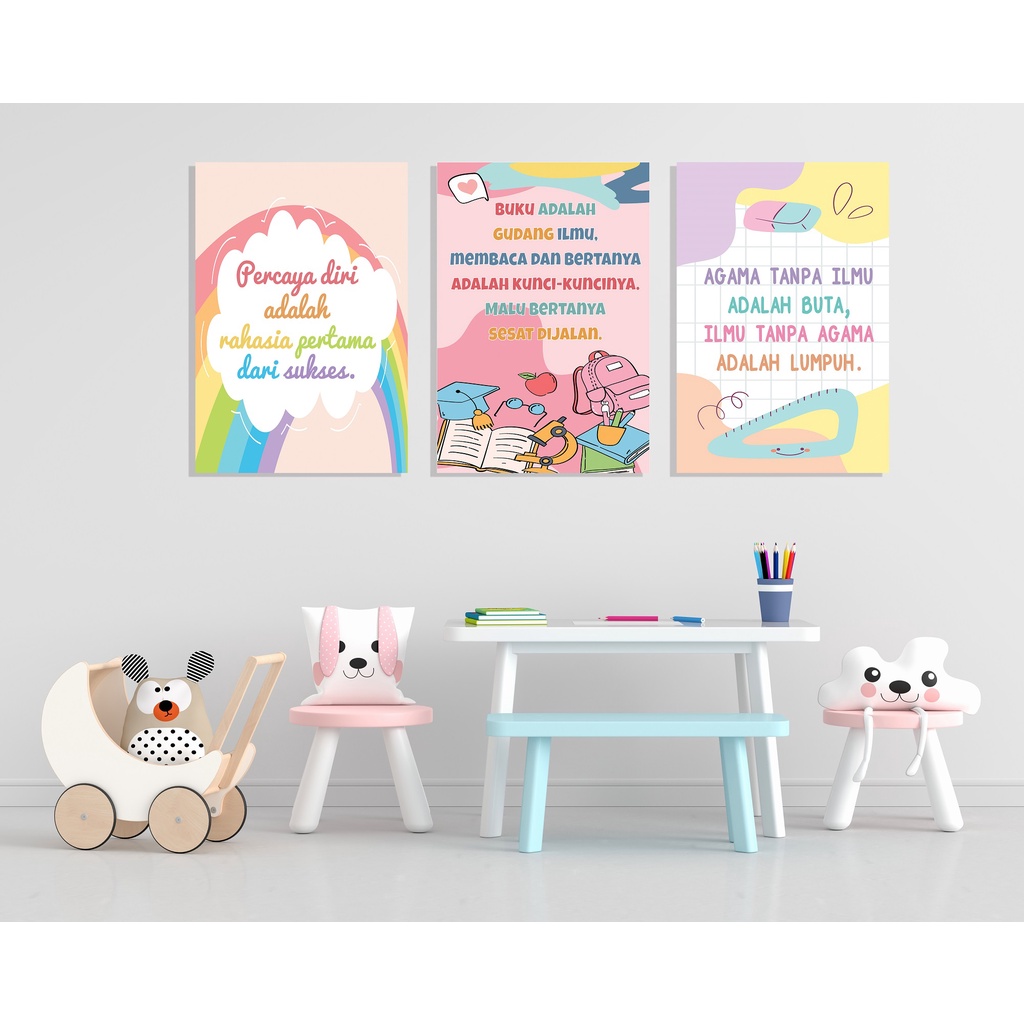 #8 Kamilastorindo Wall Decor Motivasi Edukasi Anak Poster Kayu Belajar 20x30