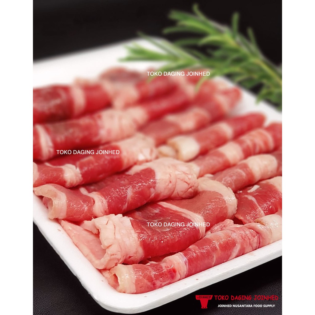 DAGING SHABU SHABU SPESIAL USA SHORTPLATE SLICED BEEF / YOSHINOYA IRIS TIPIS SEGAR FRESH 500GR HALAL