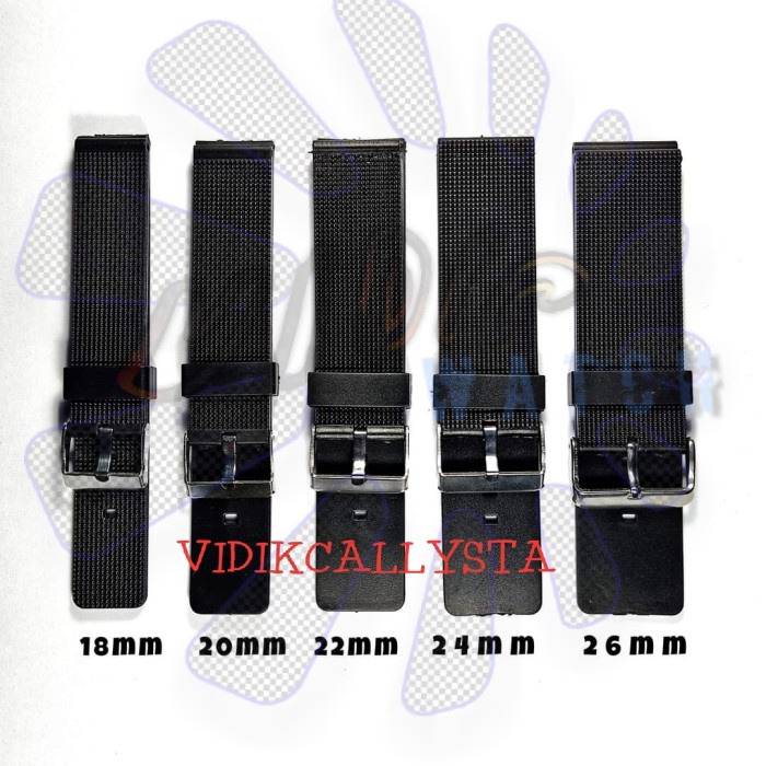 Tali Karet Jam Tangan 18mm 20mm 22mm 24mm 26mm Rubber Strap 18 20 22 24 26 MM