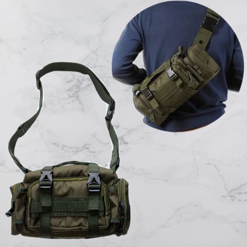 Tas Selempang Hijau ARMY Tas Samping Tactical TNI