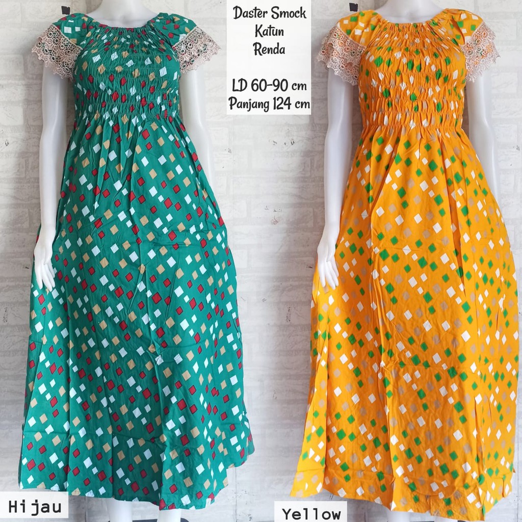 FILLYS || DASTER PANJANG SEMOK RENDA ARABIAN MOTIF KOTAK LENGAN PENDEK